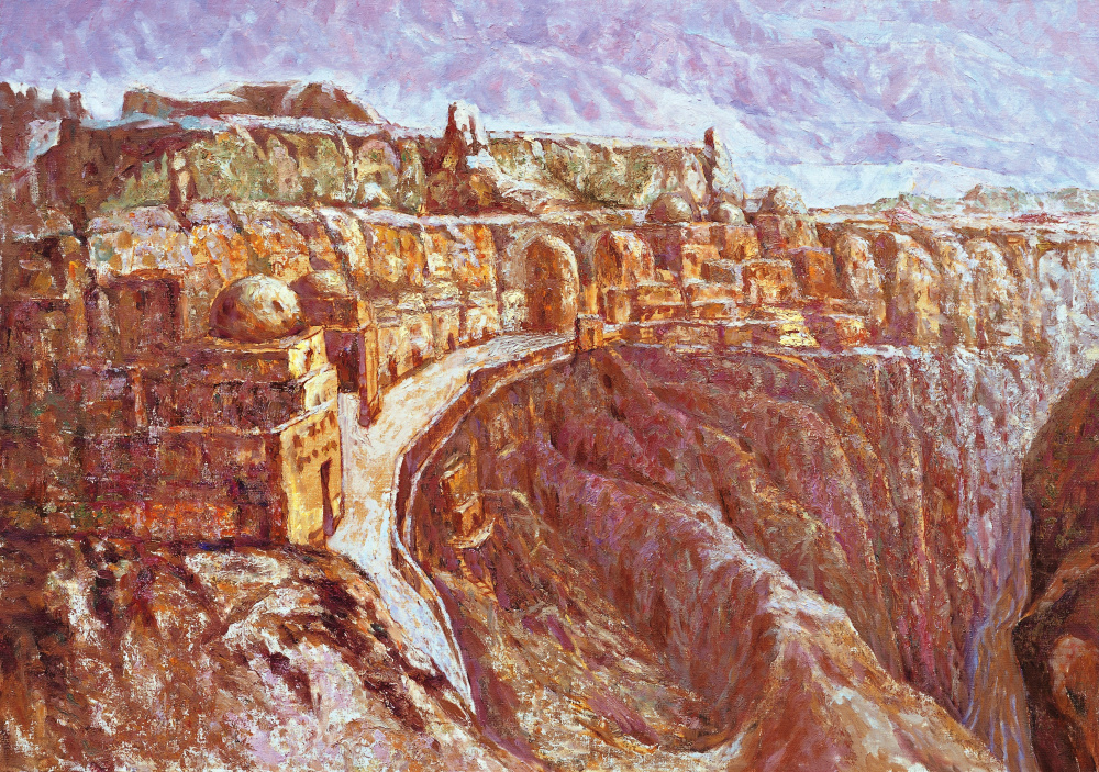 吴义英《帕孜克里克千佛洞》92x65cm布面油画2001年.jpg